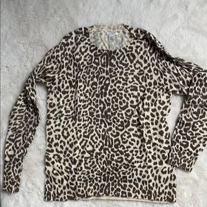 J. Crew Leopard Print Teddie Sweater